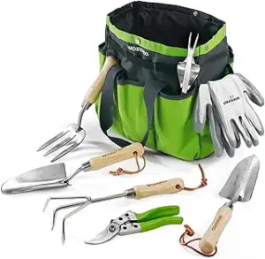 WORKPRO Gartenwerkzeug Set, 8 in 1 Gartengeräte mit Aufbewahrungstasche, aus Ede