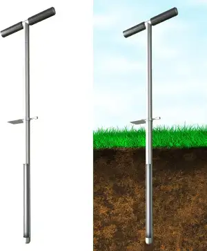 91,4cm Bodenprobe-Sonde, T-Griff Edelstahl Bodenprobennehmer, Bodensonden für Bo