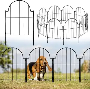 Gartenzaun, 43 cm (H) × 3.3 m (L) gewölbte rostfreie Metall No Dig Fence Gartenz
