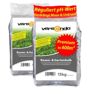 versando 30kg Rasenkalk & Gartenkalk bis 600m²: verdrängt Moos Unkraut Pilze för