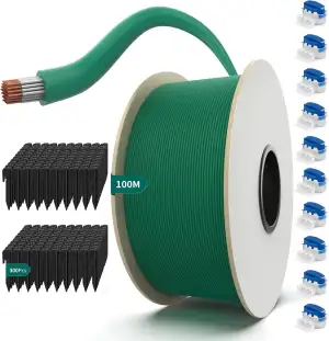 100M Universal Begrenzungskabel für Mähroboter + 300 Erdspieß + 10 Klemmenblöcke, HAUSPROFI Begre...