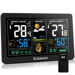 Kalawen Wetterstation mit Außensensor Innen und Außen 9-IN-1 Wireless Digital Wecker Barometer We...