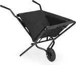 Relaxdays Faltschubkarre, mit Vollgummireifen, Stahl & Polyester, 46 Liter, Klappschubkarre HBT: 70x112x67 cm, schwarz