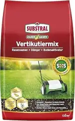 Substral Vertikutiermix, 4 kg Sack für 133 m², Rasenreparatur-Mischung aus Rasensamen, Rasendünge...