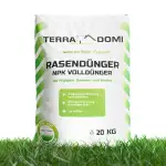 TerraDomi Rasendünger Frühjahr & Sommer 20kg NPK 15-15-15 I Dünger mit Langzeitwirkung I verdräng...