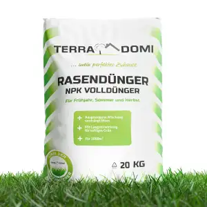 TerraDomi Rasendünger Frühjahr & Sommer 20kg NPK 15-15-15 I Dünger mit Langzeitw