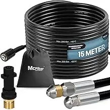 McFilter I Universal Rohrreinigungsschlauch Set, 15m, 200 bar, inkl. Tasche mit 
