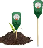 Bodenmessgerät 3-in-1，Bodentester für pH, Feuchtigkeit und Fruchtbarkei, Boden Feuchtigkeitsmesse...