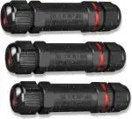 Kabelverbinder Wasserdicht IP68 3-Polig für Ø1-13 mm Kabeldurchmesser, 3 Stück Verteilerdose Außen Erdkabel Abzweigdose Garten Kabelmuffe Verbindungsmuffe Verbindungsbox, aus Nylon