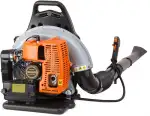 Profi Benzin Laubbläser, 63CC Benzinmotor Laubbläser 6800 RPM Laubbläser Rückenlaubbläser Gartenbläser mit Verstellbarer Schultergurt, 1.7L Liter-Kraftstofftank, Externer Öleinfüllstutzen