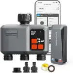 Bewässerungscomputer WLAN 3 Ausgänge mit 300M RF-Technologie, Bewässerungsuhr für Gartenbewässeru...