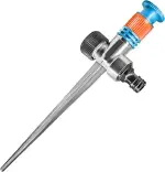 GRÜNTEK Kreisbogen-Regner, Garten Sprühregner, Kreisregner mit stufenlos einstellbarem Bewässerungs-Bereich 0 bis 360 Grad, Stabiler Metall-Dorn, Sprinkler aus Wetter- und UV-festem ABS-Kunststoff