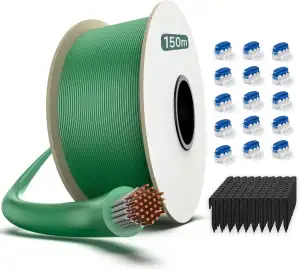 HAUSPROFI 150m Begrenzungskabel Mähroboter Set mit 450 Haken & 15 Verbindern, Ø2