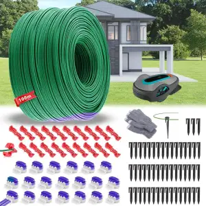 Kabelumfang für Roboter-Rasenmäher 100 m – Kit mit verzinktem Draht, 50 Böden, 2