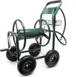Wiltec Schlauchwagen ohne Schlauch, Schlauchaufroller für 3/4" (19 mm) Gartenschlauch bis 70 m, mit Reifen Ø 25cm Gartenschlauchwagen, Gartenschlauchtrommel