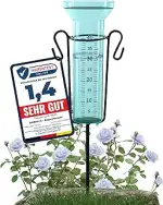 Oramics Regenmesser mit Erdspieß Metall 75cm – Analoger Niederschlagsmesser für Garten & Außenber...