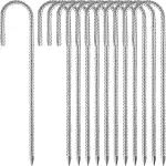 12Stk. Bodenanker Heringe 30 cm Verzinkter Stahl Erdanker Erdnägel Trampolin-Zeltanker stabil Zeltheringe Camping für Zelte, Camping, Trampoline, Planen, Anker, Garten Pfähle，Ø 8 MM