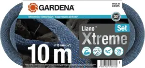 Gardena Liano Xtreme 1/2 Zoll, 10 m Set: Extrem robuster Gartenschlauch aus Text
