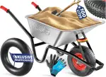 MASKO® Schubkarre Bauschubkarre Gartenschubkarre 100 Liter 250kg Luftreifen mit Stahlfelge + Ersa...
