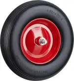 Relaxdays, schwarz Schubkarrenrad Vollgummi mit Achse, 4.80 4.00-8 Gummirad, pannensicher, 100kg Tragkraft Ersatzrad, rot, 10022852_46