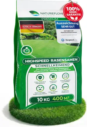 Rasensamen schnellkeimend Frühjahr 10kg – TEST SEHR GUT – Grassamen schnellkeime