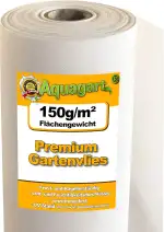Aquagart Gartenvlies gegen Unkraut 150g /m² I Anti Unkrautvlies wasserdurchlässig I Unkrautsperre...