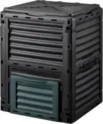 Wiltec Gartenkomposter 300 Liter 61 x 61 x 82 cm, Komposter aus Kunststoff für Bio- und Garten-Ab...