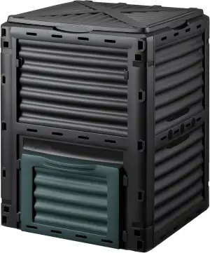 Wiltec Gartenkomposter 300 Liter 61 x 61 x 82 cm, Komposter aus Kunststoff für B