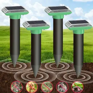 Solar Ultraschall Maulwurf Vertreiber, Maulwurf Vertreiber Testsieger, 4 Stück M