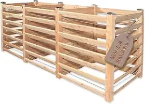 Moderner Komposter Trio ca. 100 x 286 cm Höhe 100 cm aus Lärchenholz Massivholz 