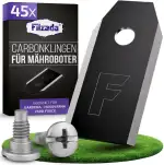 Filzada® 45x Mähroboter Messer Carbon inkl. Schrauben - Ersatzmesser für Rasenmäher kompatibel mi...