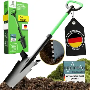 Heckenpracht® Profi Spaten mit Wurzelsäge | Wurzelspaten mit Sägefunktion | Perf