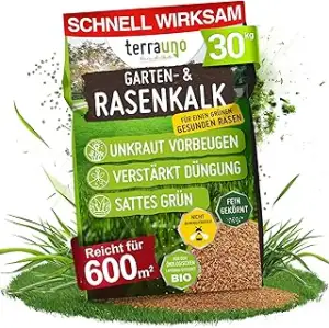 TerraUno Rasenkalk Frühjahr & Herbst, bei Moos und Unkraut im Rasen, verstärkt die Düngung, verbe...