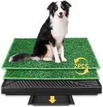 BRIAN & DANY 76 x 51 cm Hundetoilette Hundeklo Trainingsunterlage mit 2 Austauschbarer Kunstrasen...