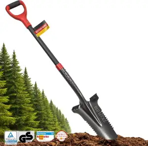 Gartenspaten Spaten mit Wurzelsäge 115 cm Wurzelspaten Spitzspaten 50Mn Stahl 3 