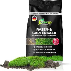 Greenyp Rasenkalk & Gartenkalk I 30kg / 600m² I fein gekörnter kohlensaurer Kalk
