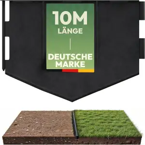 Flexible Rasenkante | 10 Meter Beetbegrenzung | Kunststoff Mähkante zum einschla