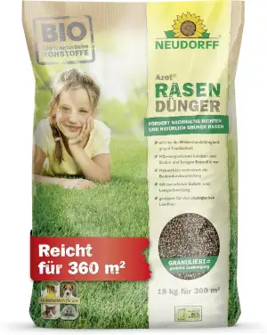 Neudorff Azet RasenDünger für 360 m² mit 6 Monaten Langzeitwirkung - Optimal für