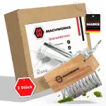 3X Fugenbürste Unkraut [GRATIS MONTAGESCHRAUBEN] für ⌀24mm Holzstile mit Fugenkratzer | Verzinkte Unkraut Fugenbürste | Effektive Entfernung Dank V-Stahlborsten | Fugenreiniger Garten