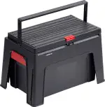 Meister Tritthocker 3 in 1 -460 x 280 x 300 mm - Mit Werkzeugkiste & Werkzeugeinlage -150 kg Trag...