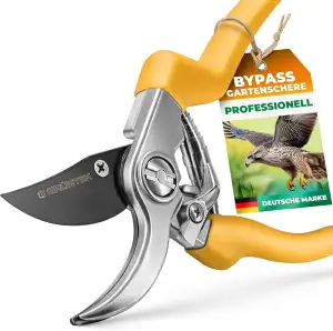 GRÜNTEK Gartenschere Blumenschere GERFALKE, 48 mm Klinge aus japanischem SK5 Sta