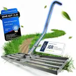 Rasenrakel [Ergonomisch] mit Klicksystem | 80x30cm | für perfekt Ebene Rasenflächen | Rakel für Rasen Nivellierrechen zum Rasen sanden Rasen Rakel Lawn Leveling Rake Rasenrakel mit Stiel