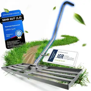 Rasenrakel [Ergonomisch] mit Klicksystem | 80x30cm | für perfekt Ebene Rasenfläc