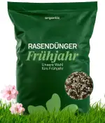 Organtic Rasendünger Frühjahr 10kg, Dünger verdrängt Moos, Ideal für Frühjahr und Sommer, geeigne...