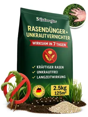 Rasendünger mit Unkrautvernichter extra stark | 2-in-1 | Der Rasenunkrautvernich