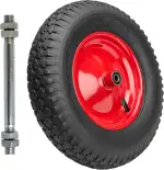 Ersatzrad Schubkarre 4.80/4.00-8 Schubkarrenrad Ø 390 mm Luftreifen 2PR Reifen bis 210 kg mit Ach...