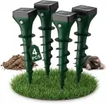 Maulwurf Vertreiber Solar 4er Set, Ultraschall Maulwurfschreck mit Spiralpfahl, gegen Wühlmäuse M...