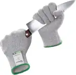 Twinzee Schnittschutzhandschuhe Premium 2 Stück – 1 Paar Stufe E (EN 388) Schnittfeste Handschuhe für Küche, Garten, Schneiden & Holzarbeiten - 1 Paar M