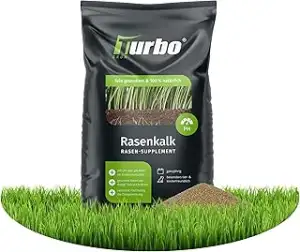 Rasenkalk und Gartenkalk, Turbogrün, 18kg für 180m², gesunder Rasen gegen Moos und Pilze, verstärkt 