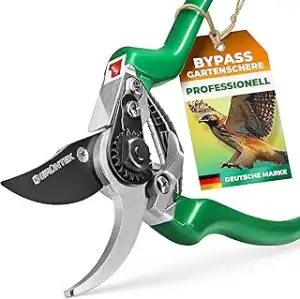 GRÜNTEK Gartenschere FALKE Teflon Baumschere, Klinge aus japanischem SK5 Stahl, 